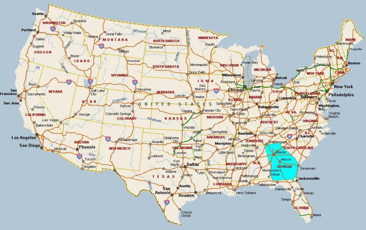 harta e Gjeorgjisë SHBA