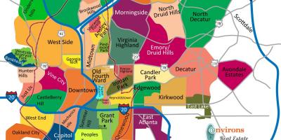 Harta e Atlanta lagjet e