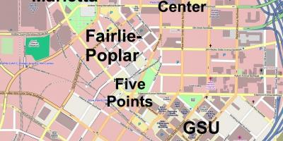 Harta e në qendër të qytetit Atlanta