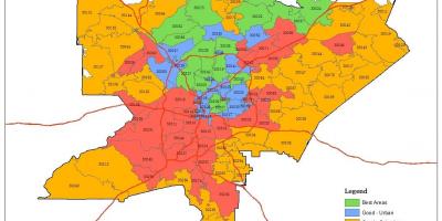 Atlanta zonën kodi zip hartë