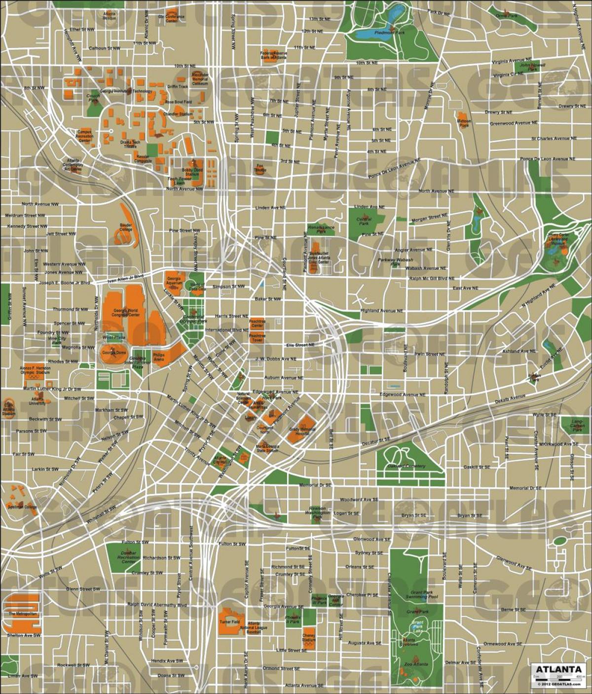 qyteti i Atlanta hartë