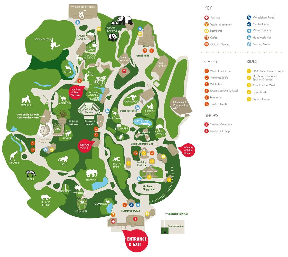 harta e zoologjik Atlanta