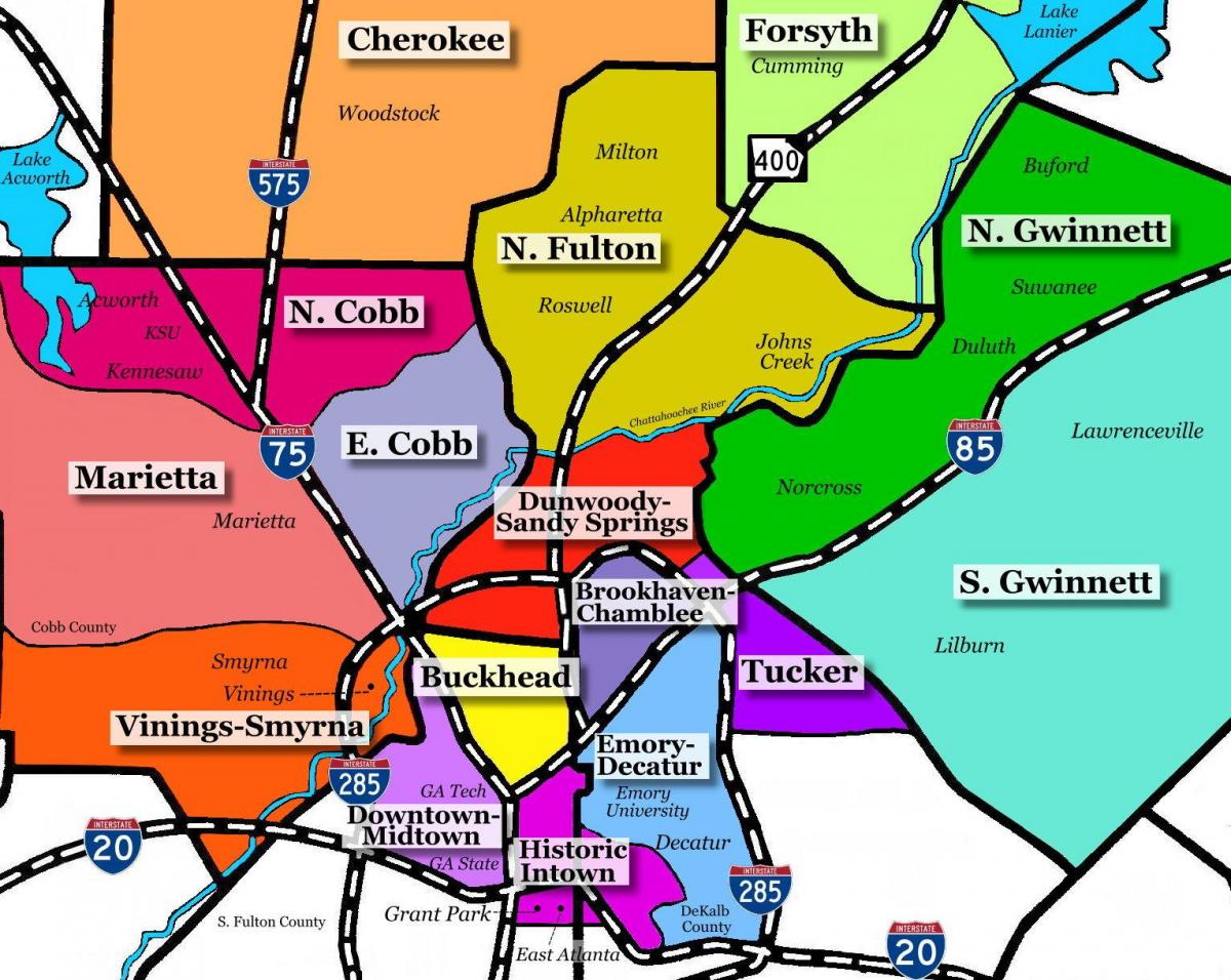 harta e Atlanta për kullotë
