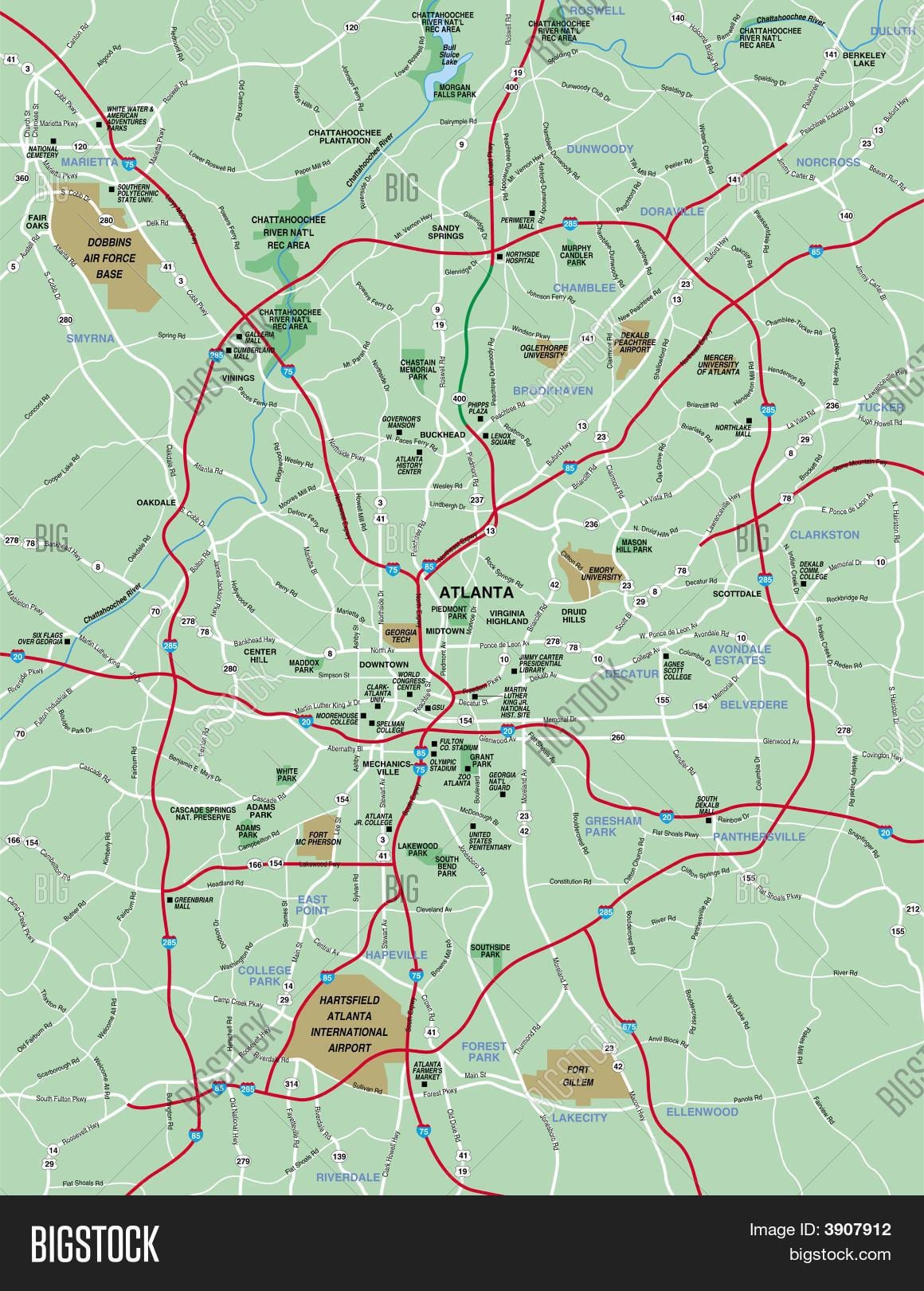 Atlanta zonë të hartës