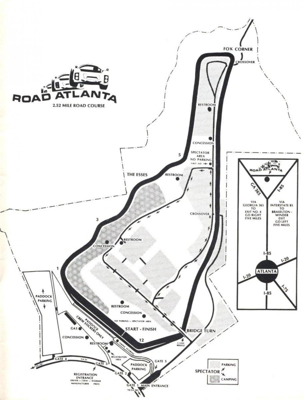 harta e road Atlanta pista