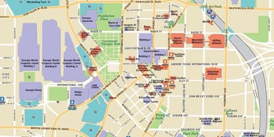 Atlanta tërheqjet turistike harta