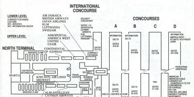 Atlanta aeroporti ndërkombëtar terminal hartë