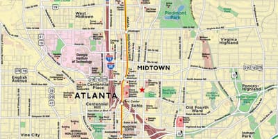 Harta e midtown Atlanta